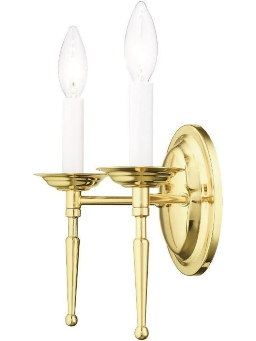 Elegant Polished Brass 2-Light Wall Sconce for Home Decor & Lighting Accent